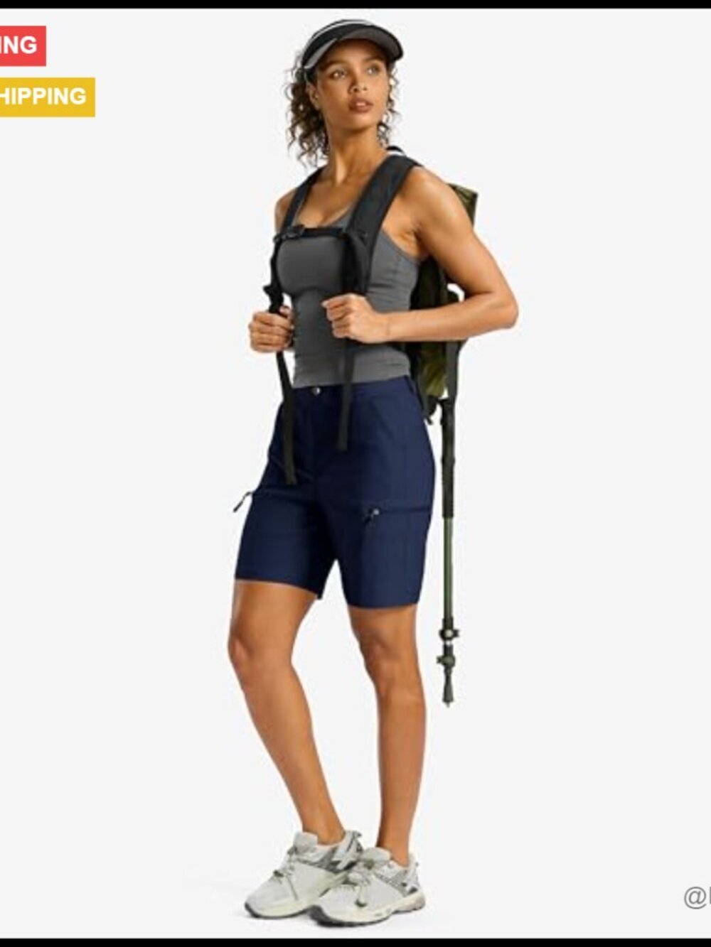 7" Hiking Cargo Shorts Quick Dry Lightweight Rayon with Pockets - Picture 5 of 6